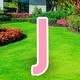 Pink Letter (J) Corrugated Plastic Yard Sign, 30in